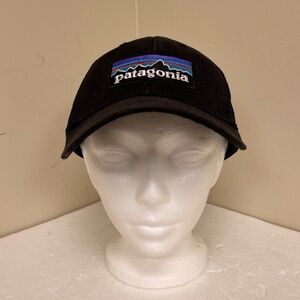 Patagonia Snap Back Black Hat Cap Outdoors UNISEX Mesh Mountain Box Logo